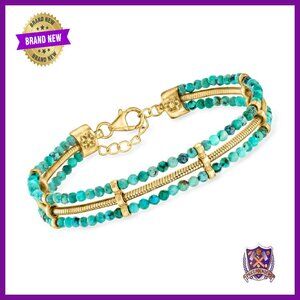 18kt Gold Over Sterling Snake Chain Bracelet 7 Inches Lobster Clasp